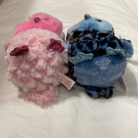NWT Kid’s Ty Beanie Boos “Twiggy and Yago” Pink and Blue Owls. One size. - Picture 6 of 17